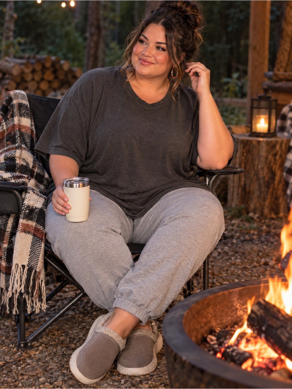 Umgee Charcoal Gray Lounge Top